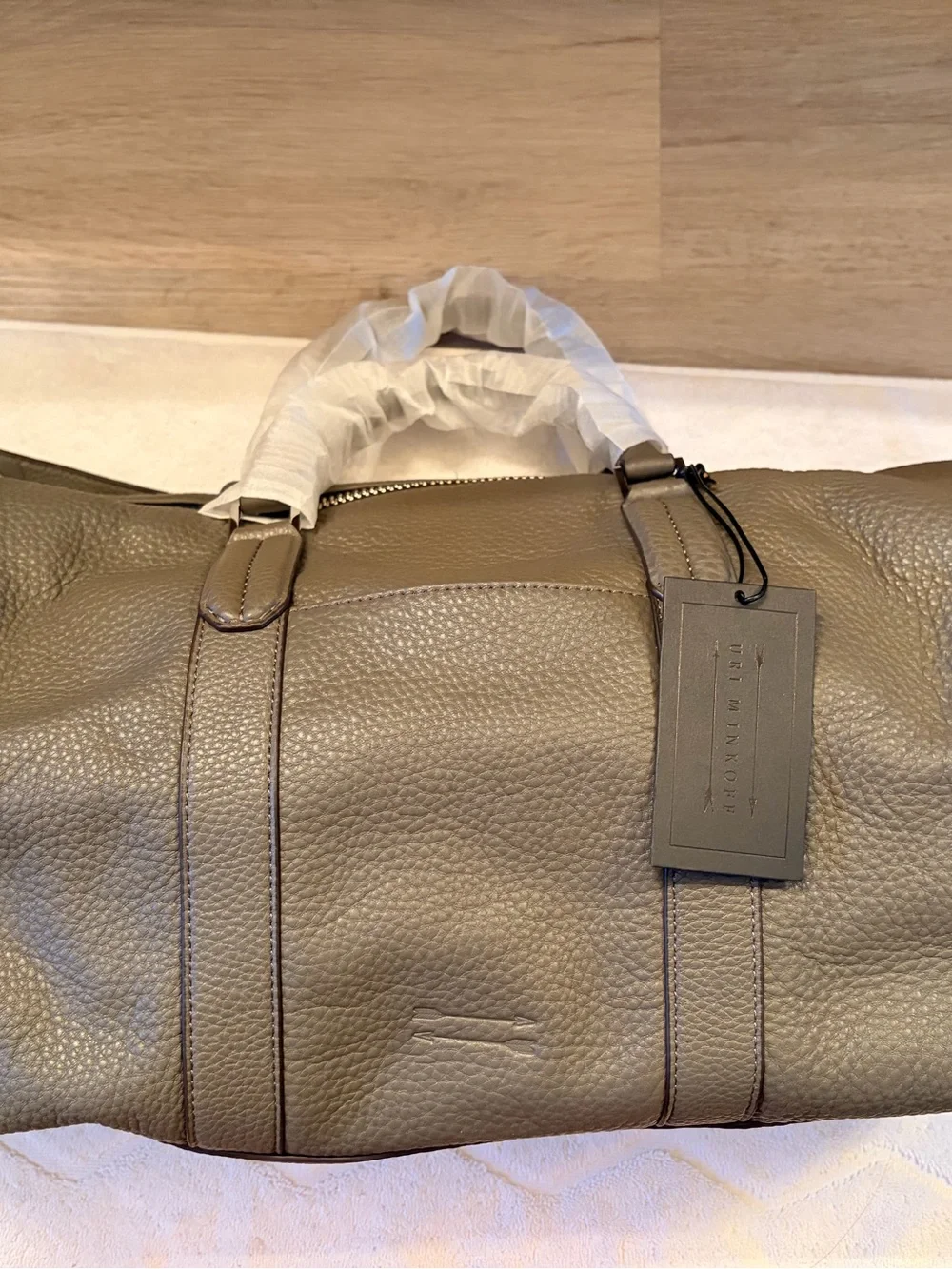 New w tag - uri  minkoff Leather duffle bag leather grey